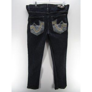 Refuse Jeans 36 Hip Hop Embroidered Pockets Y2K Straight Leg 36X31